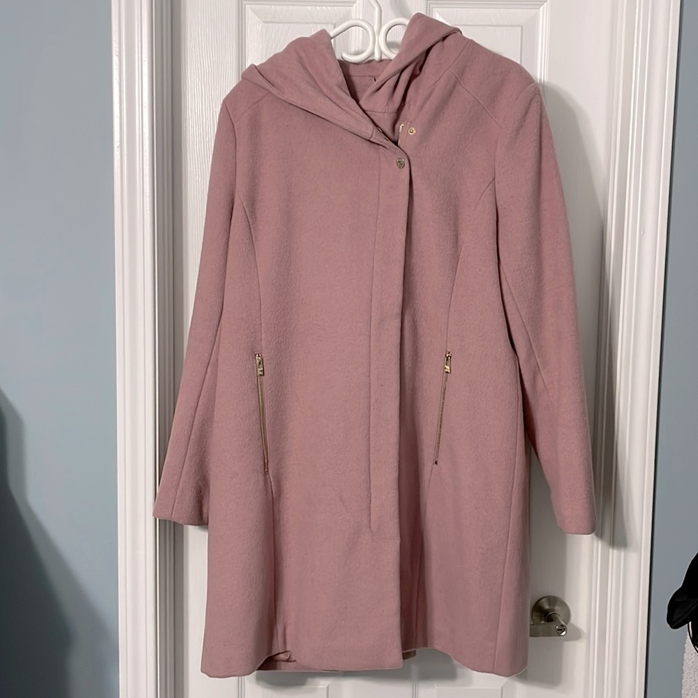 Karl Lagerfeld Blush Hooded Peacoat